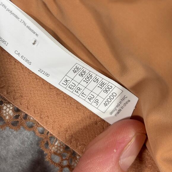 Skarlett Blue Bra‎ 40DDD Tan Balconette Lace Underwire Unlined 336221 NEW $62 - Picture 11 of 12